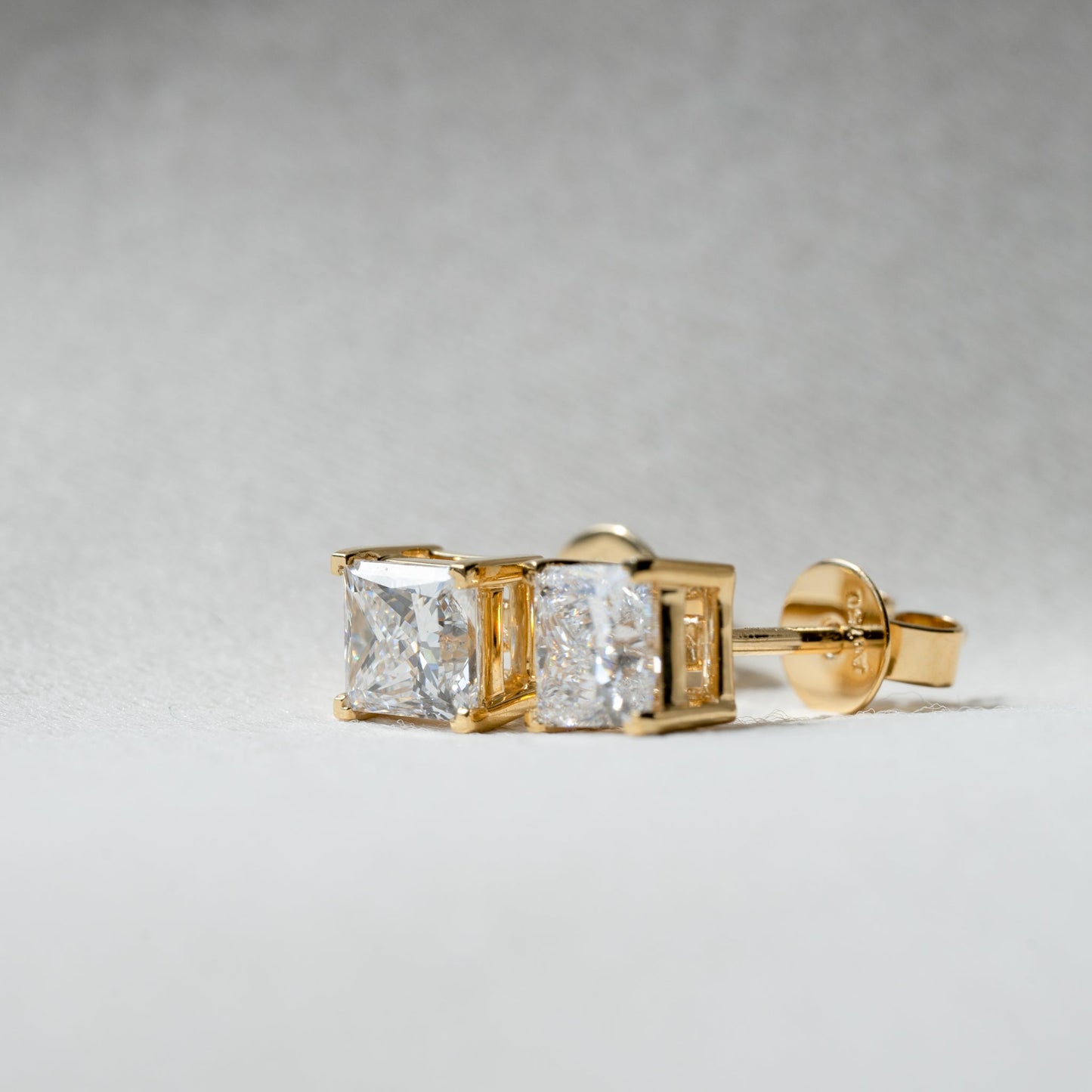 Lab Grown Diamond | 1ct Princess Cut Solitaire Earrings