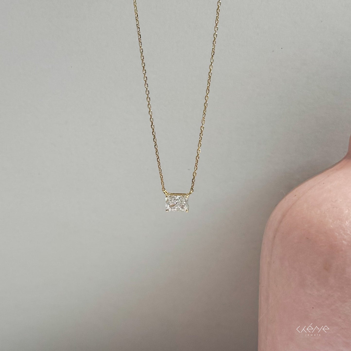 Lab Grown Diamond | 0.50ct Radiant Cut Solitaire Necklace