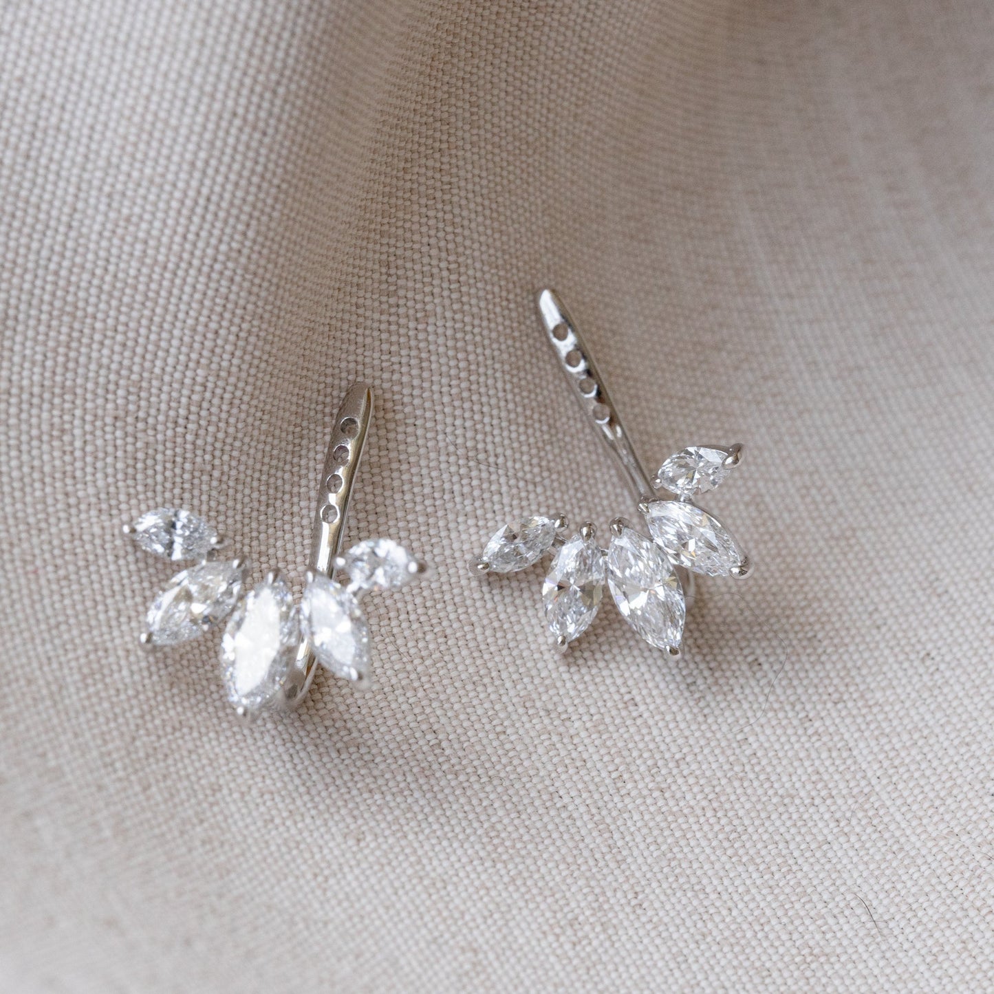 Lab Grown Diamond | Marquise Diamond Leaves Earring Jacket