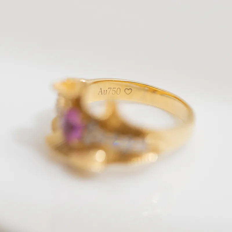 Ruffle Ring - Pink Sapphire