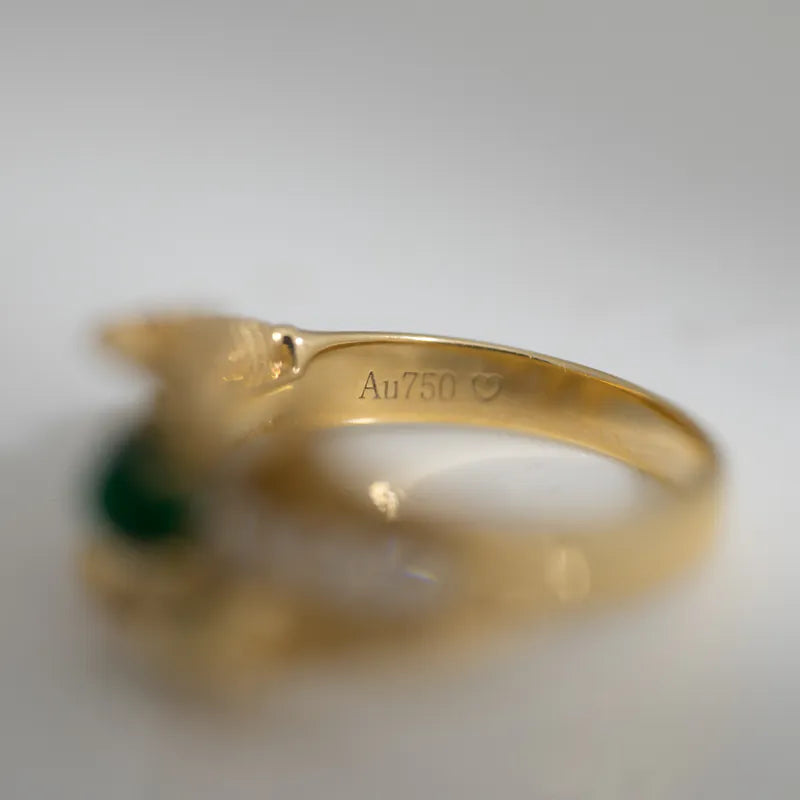 Ruffle Ring - Green Emerald