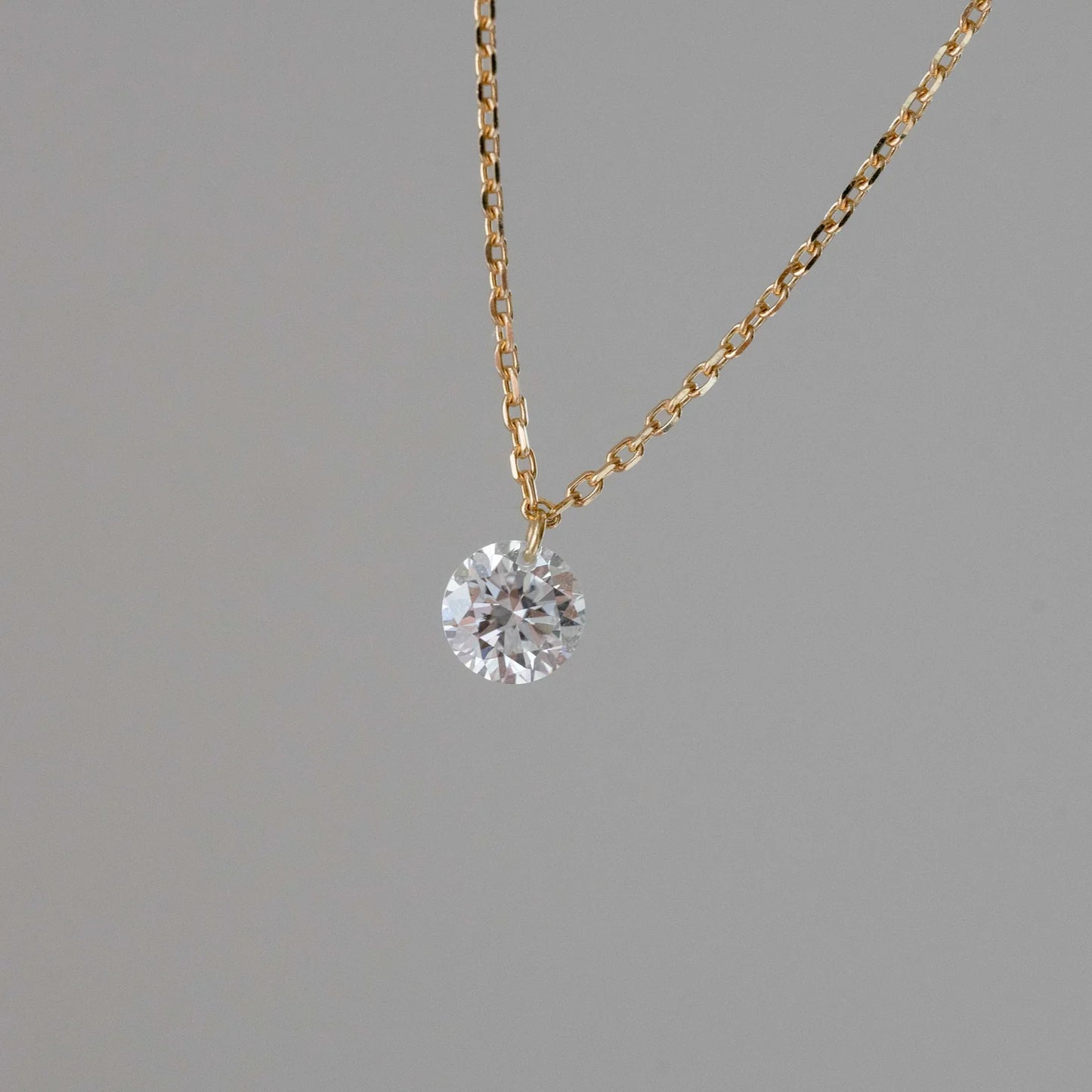 Lab Grown Diamond | 0.50ct Laser Floating Round Diamond Necklace
