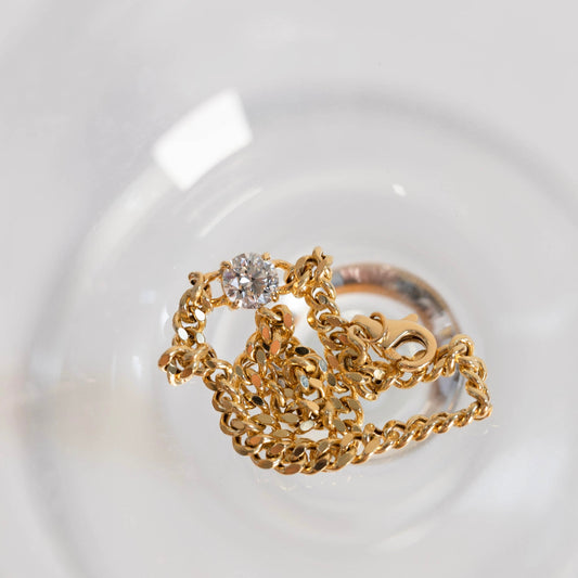 Lab Grown Diamond | Cuban Chain Bracelet with Round Diamond