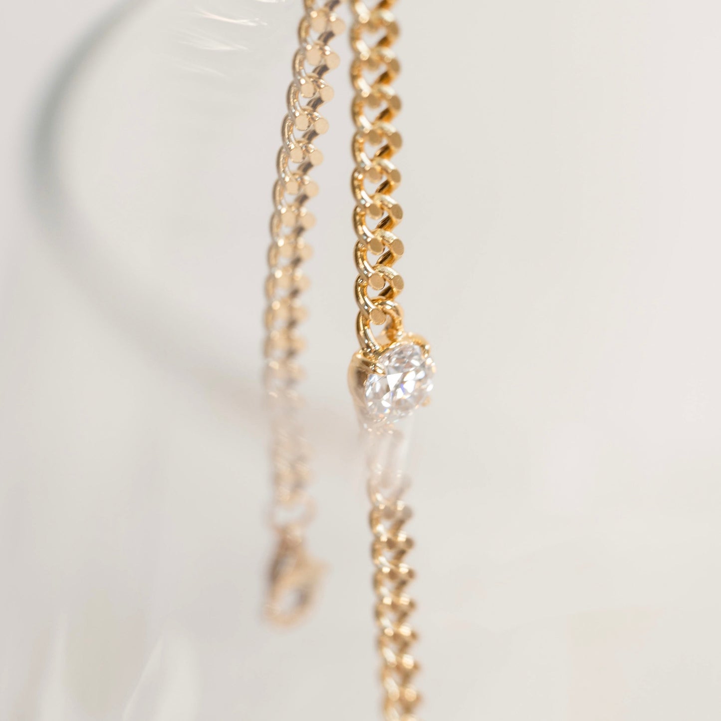 Lab Grown Diamond | Cuban Chain Bracelet with Round Diamond