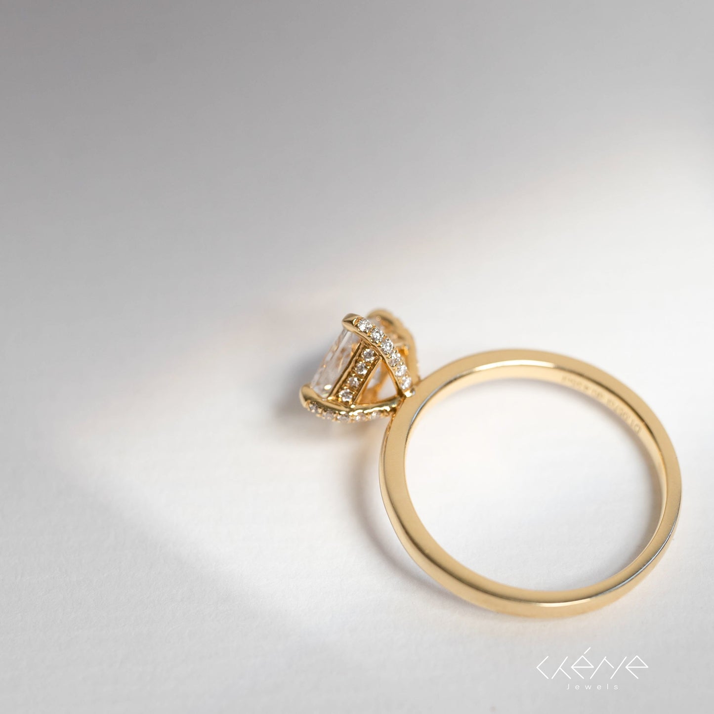Lab Grown Diamond | 1ct Princess Cut with Hidden Halo and Pave Prong Ring