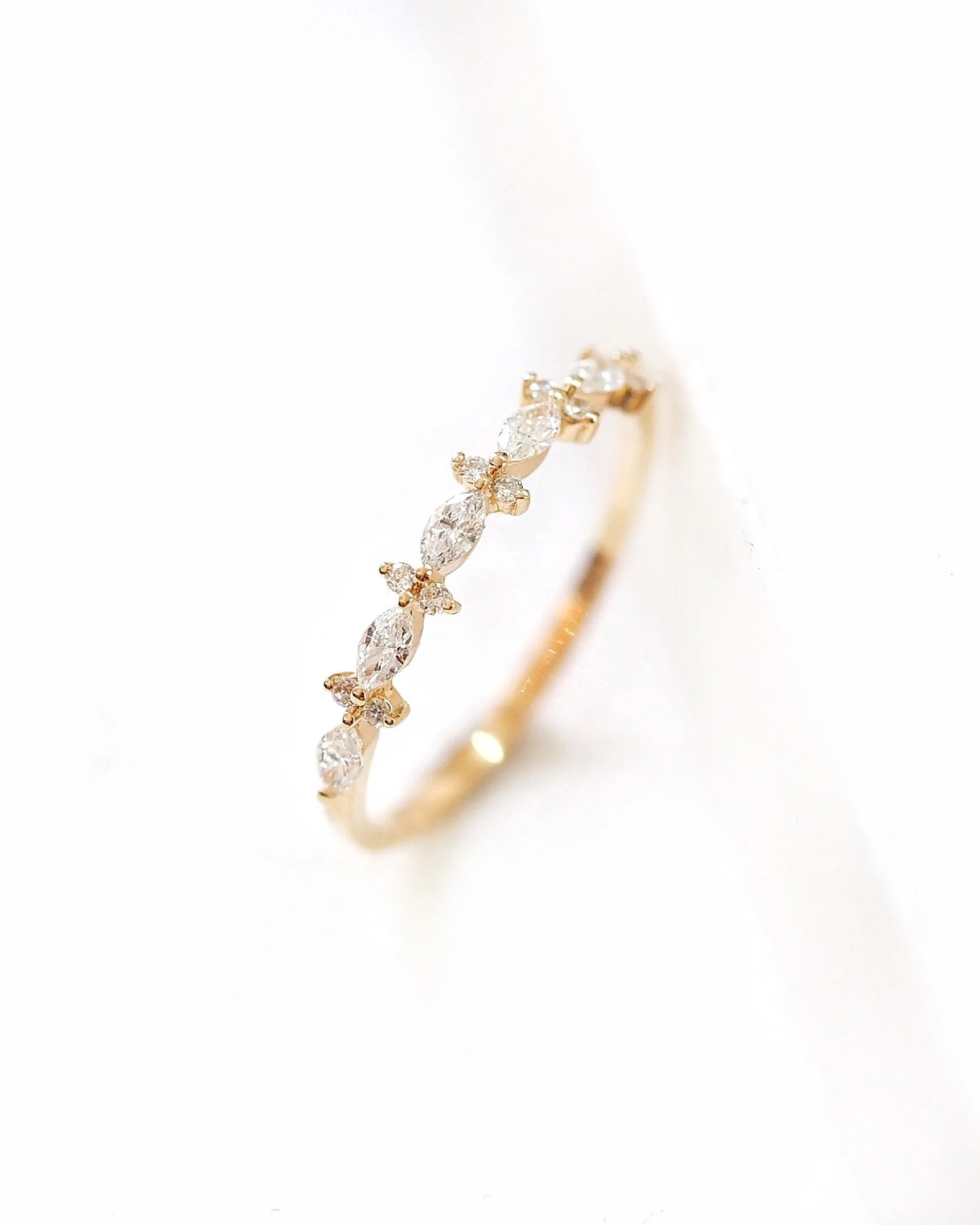 Lab-Grown Diamond | 0.2ct Marquise Floral Ring