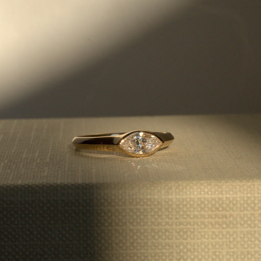 Lab Grown Diamond |  0.50ct Marquise Signet Ring