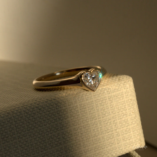 Lab Grown Diamond |  0.50ct Heart Shape Signet Ring