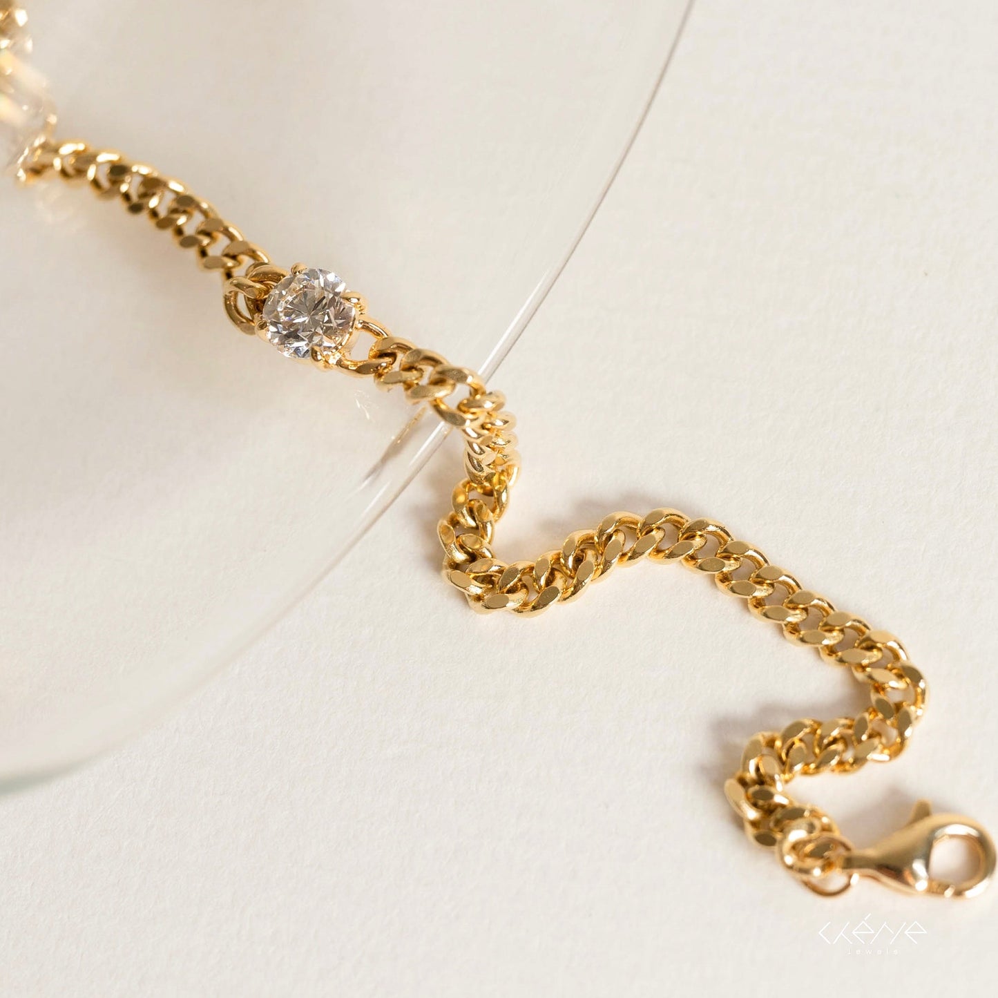 Lab Grown Diamond |  Cuban Chain Bracelet with Round Diamond