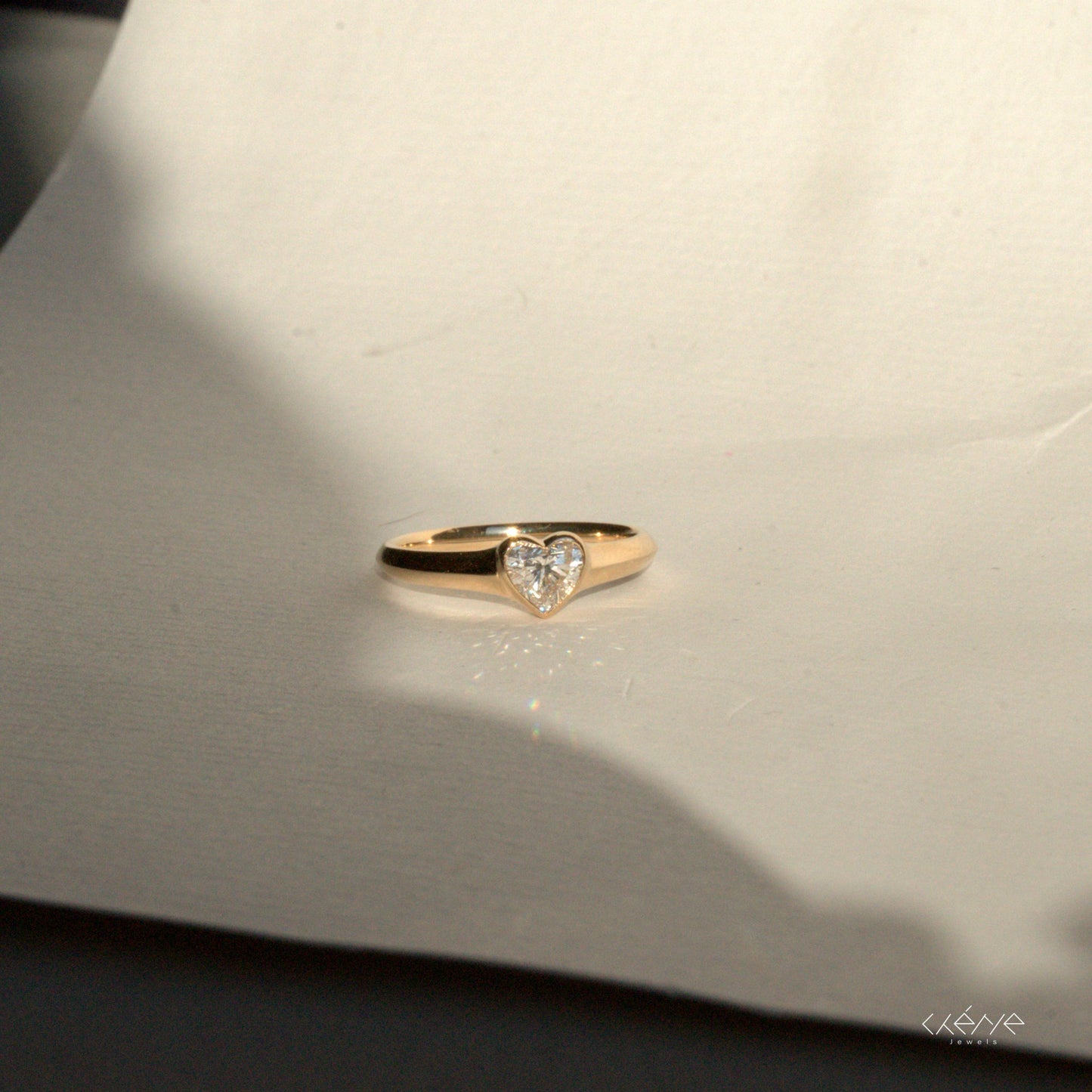 Lab Grown Diamond |  0.50ct Heart Shape Signet Ring