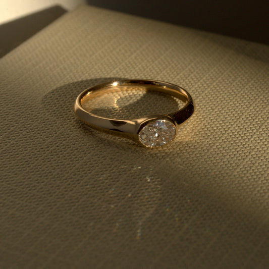 Lab Grown Diamond |  0.50ct Oval Shape Signet Ring