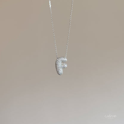 Bubble Initial Diamond Necklace - Letter A - Z