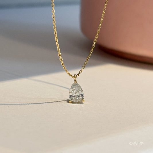 Lab Grown Diamond |  0.50ct Pear Shape Solitaire Necklace