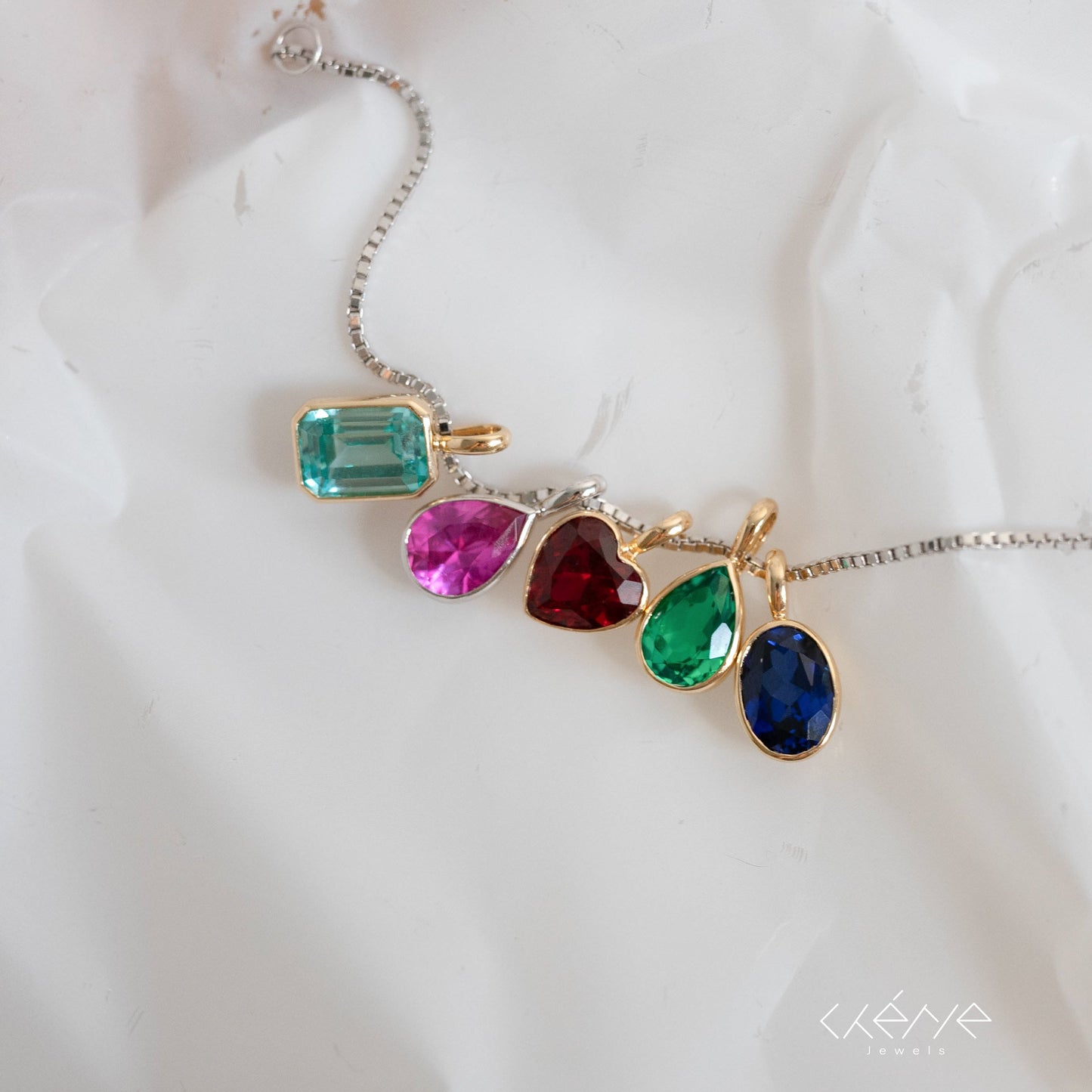 Lab Grown Diamond |  Lollipop Charms Pendant with Gemstones in Bezel Set