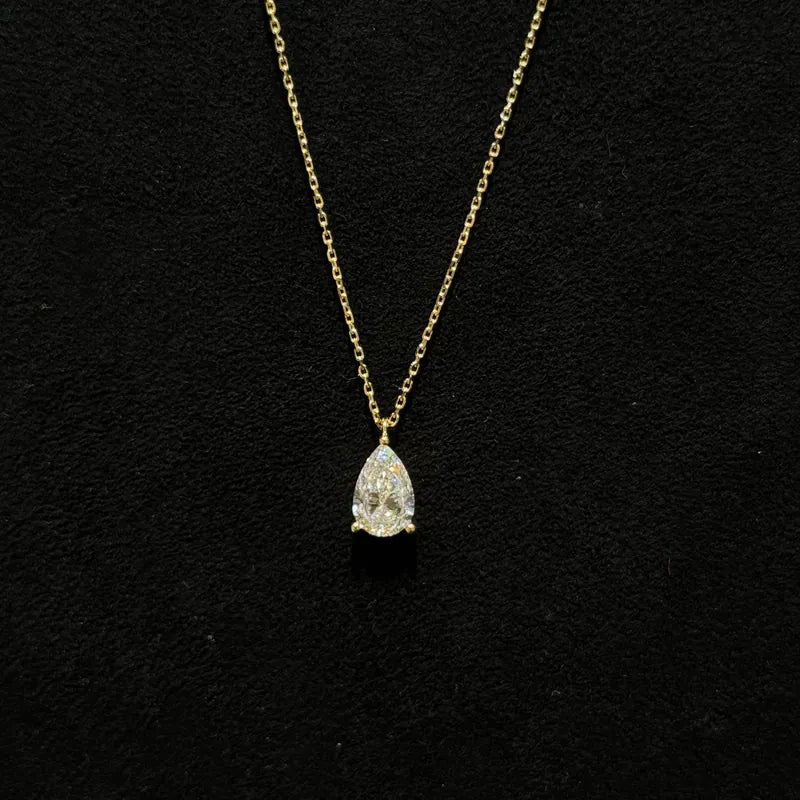 Lab Grown Diamond |  1ct Pear Solitaire Diamond Necklace