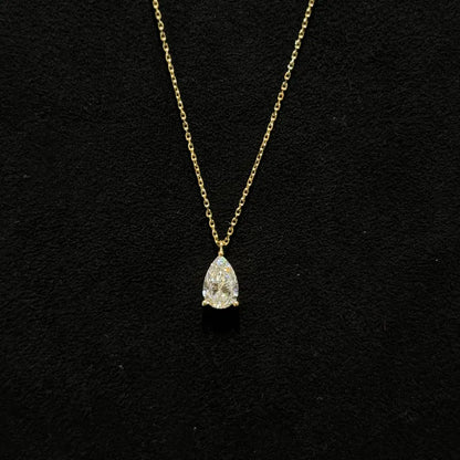 Lab Grown Diamond |  1ct Pear Solitaire Diamond Necklace