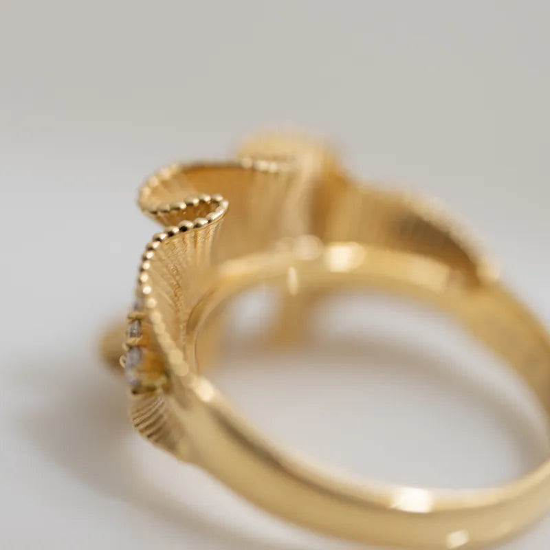 Ruffle Ring - Pink Sapphire