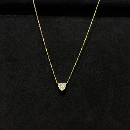 Lab Grown Diamond |  1ct Heart Shape Solitaire Diamond Necklace