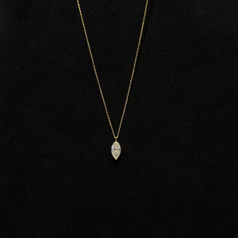 Lab Grown Diamond |  1ct Marquise Solitaire Diamond Necklace