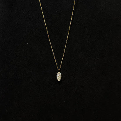 Lab Grown Diamond |  1ct Marquise Solitaire Diamond Necklace