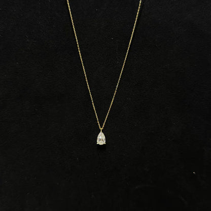 Lab Grown Diamond |  1ct Pear Solitaire Diamond Necklace