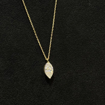 Lab Grown Diamond |  1ct Marquise Solitaire Diamond Necklace