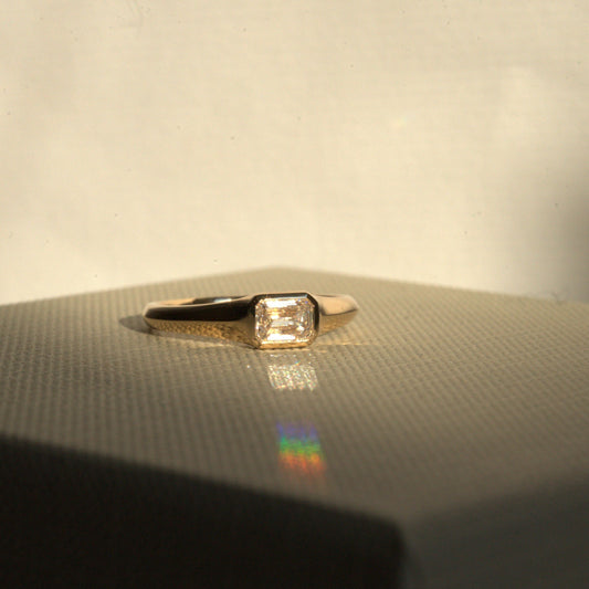Lab Grown Diamond |  0.50ct Emerald Cut Signet Ring
