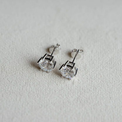 Lab Grown Diamond |  2ct Solitaire Six Prong Setting Round Diamond Earrings