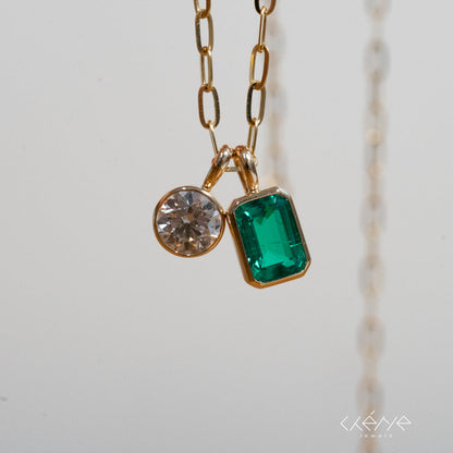 Lab Grown Diamond |  Lollipop Charms Pendant with Gemstones in Bezel Set