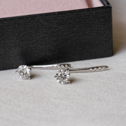 Lab Grown Diamond |  1ct Round Diamond Earring Jacket