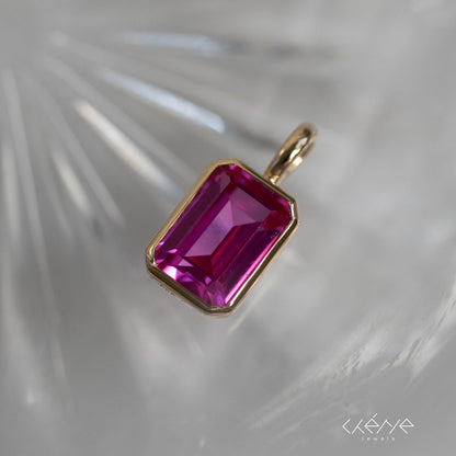 Lab Grown Diamond |  Lollipop Charms Pendant with Gemstones in Bezel Set