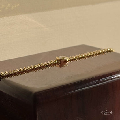 Lab Grown Diamond |  Cuban Link with Emerald Cut Diamond Bracelet