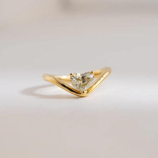 Lab Grown Diamond | 1.00ct Heart Shape Wavy Ring