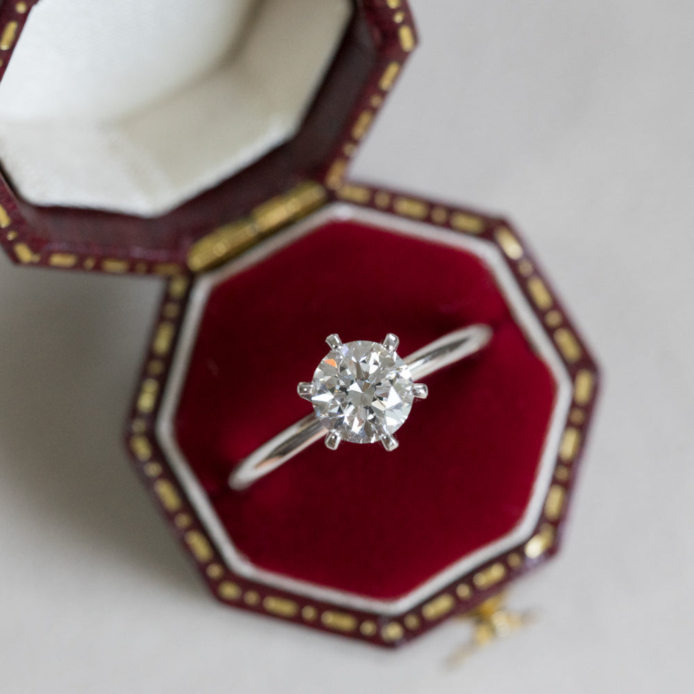 Lab Grown Diamond |  1ct Round Diamond Ring Six Prong Setting