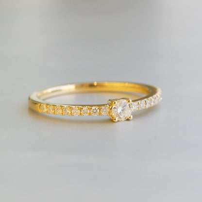 Petite Round Shape Diamond Ring