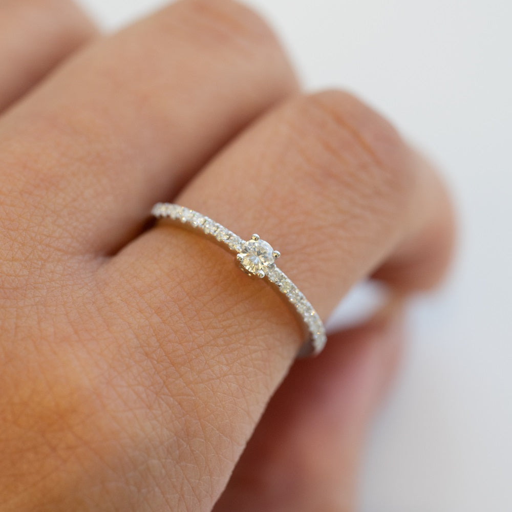 Petite Round Shape Diamond Ring