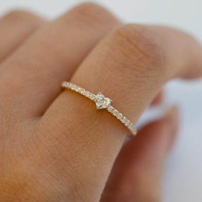 Petite Heart Shape Diamond Ring