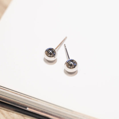 18K Gold Ball Earrings - Large