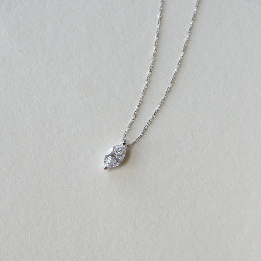 Dainty 30pt Marquise Diamond Necklace