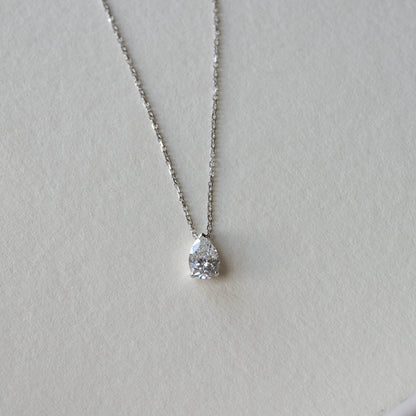 Dainty 30pt Pear Diamond Necklace