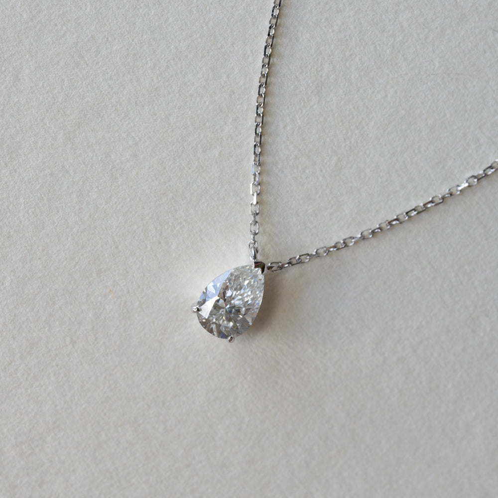 Dainty 30pt Pear Diamond Necklace