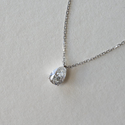 Dainty 30pt Pear Diamond Necklace
