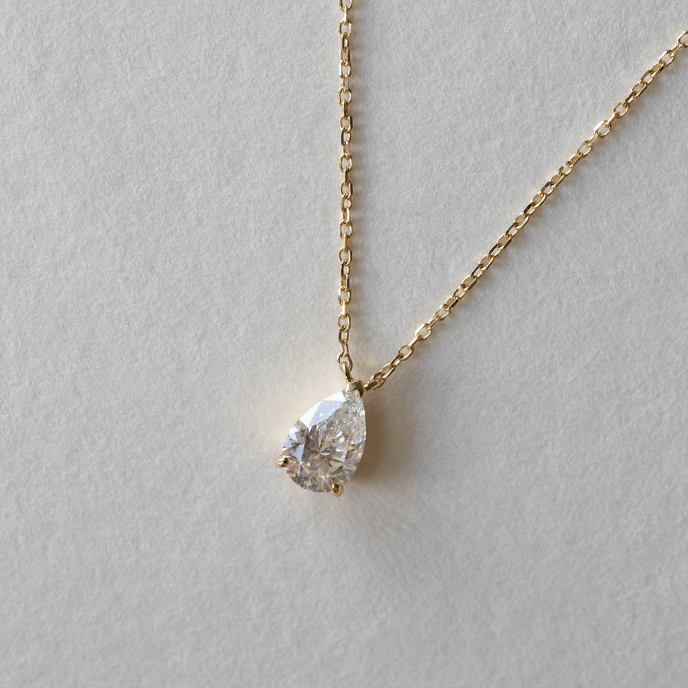 Dainty 30pt Pear Diamond Necklace