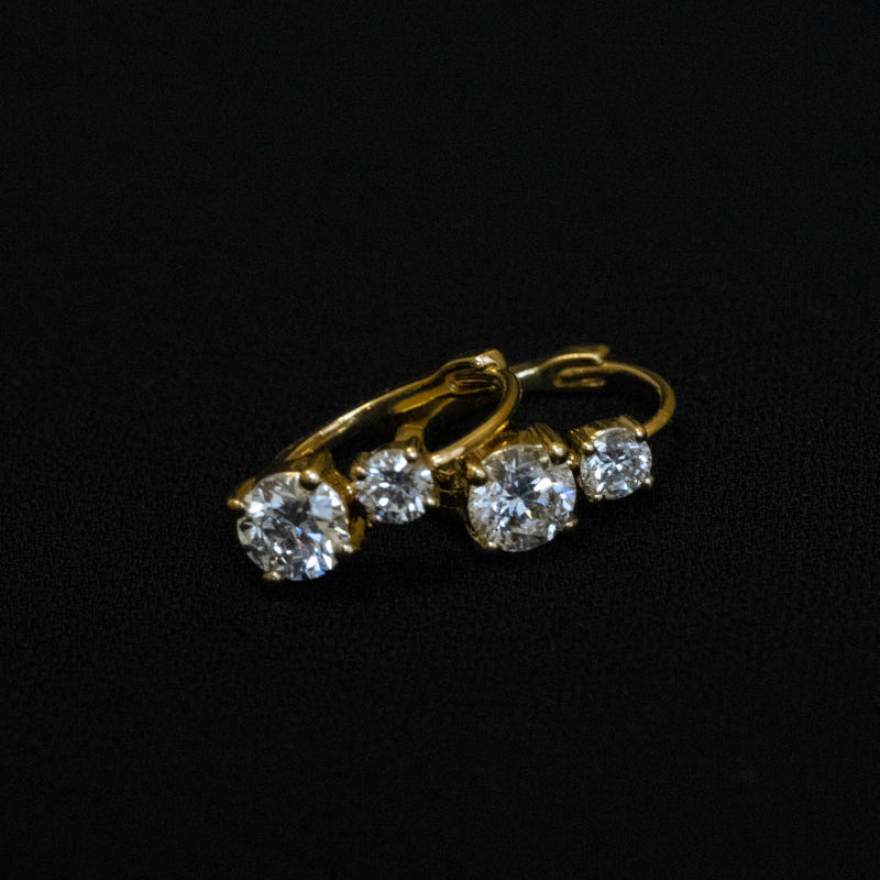 Lab Grown Diamond |  Double Round Mini Hoop Earrings