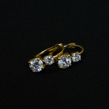 Lab Grown Diamond |  Double Round Mini Hoop Earrings