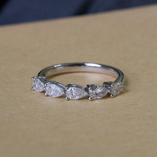 Lab Grown Diamond |  East West Pear Eternity Band