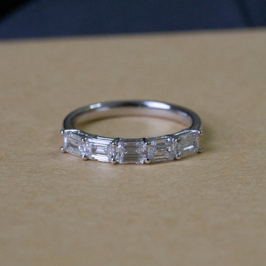 Lab Grown Diamond |  East West Emerald Eternity Band