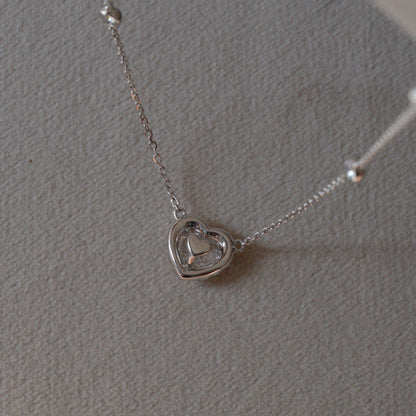 Lab Grown Diamond |  Heart Shape Halo Necklace
