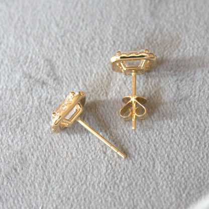 Lab Grown Diamond |  Emerald Cut Halo Earrings