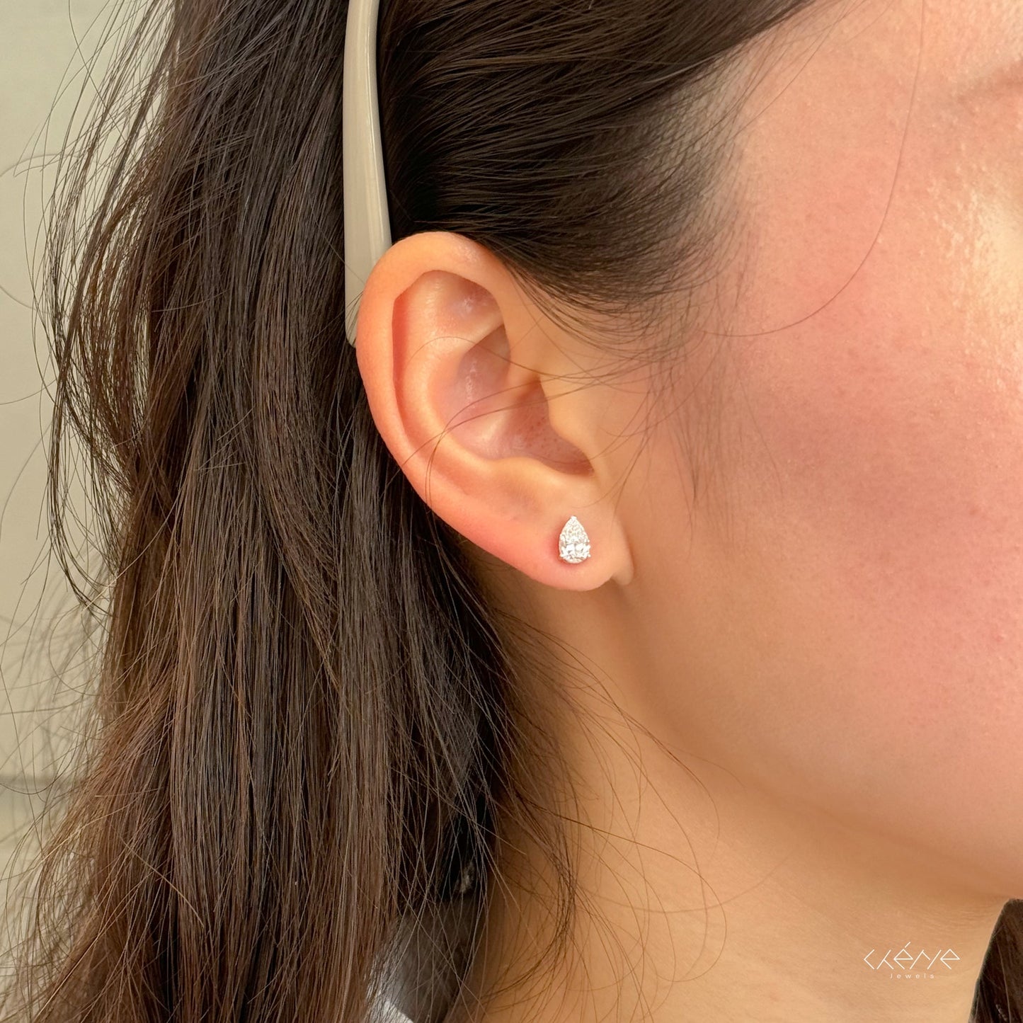 Lab Grown Diamond |  1ct Solitaire Pear Shape Earrings